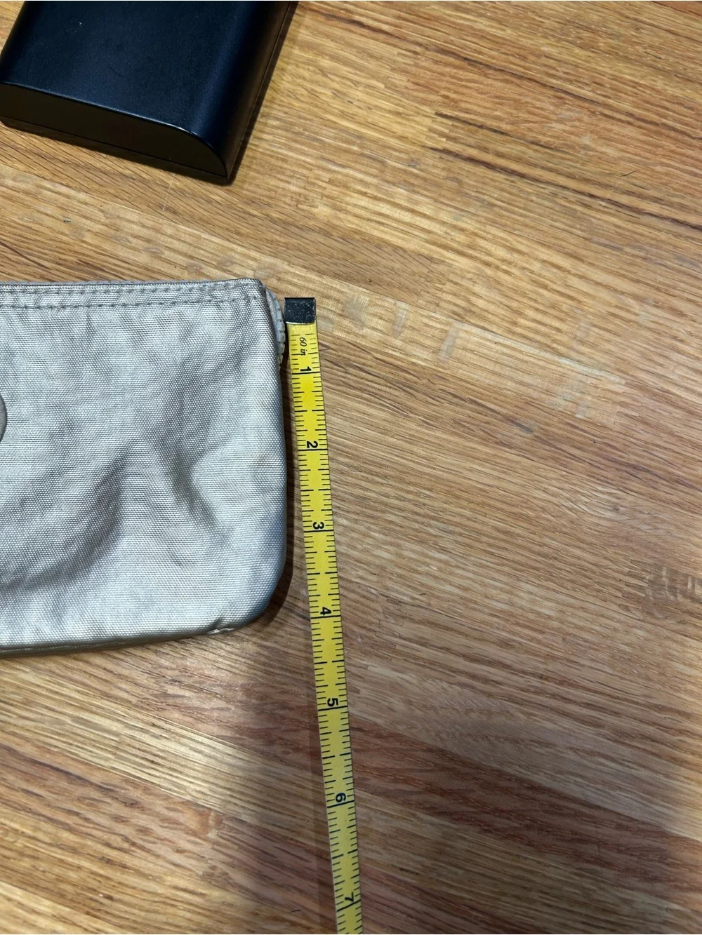 Kipling Metallic Silver Cosmetic Pouch with Monkey Charm